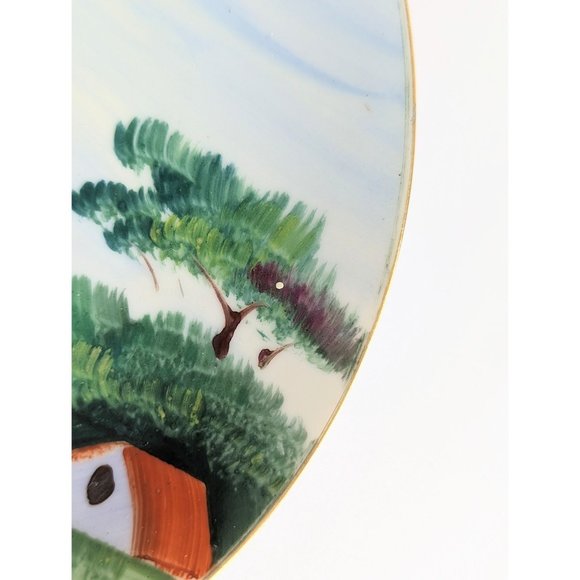 Set of 3 Handpainted Japanese Porcelain Decorative Wall Plates Asian Rural Scene - Picture 7 of 10